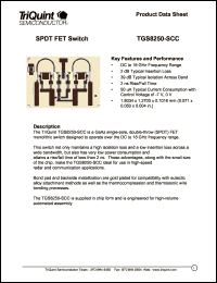 TGS8250-SCC datasheet: SPDT FET switch TGS8250-SCC