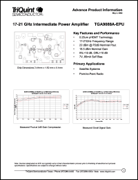 TGA9088A-EPU datasheet: 17-21 GHz intermediate power amplifier TGA9088A-EPU