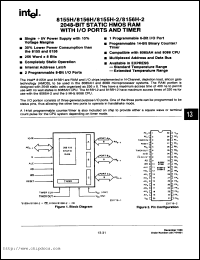 8155H-2 datasheet: 256x8 330ns static HMOS RAM with I/O ports and timer 8155H-2