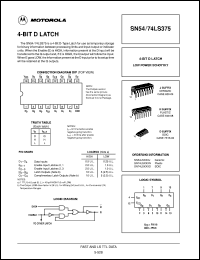 SN74LS375N datasheet: 4-bit D latch SN74LS375N