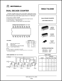 SN74LS490N datasheet: Dual decade counter SN74LS490N