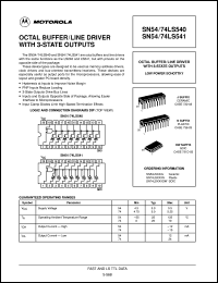 SN74LS541DW datasheet: Octal buffer/line driver with 3-state outputs SN74LS541DW