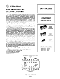 SN54LS669J datasheet: Synchronous 4-bit up/down counter SN54LS669J