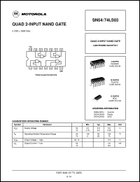 SN54LS03J datasheet: Quad 2-input NAND gate SN54LS03J