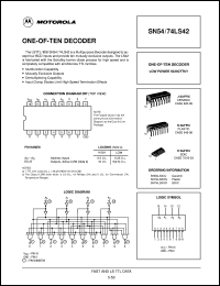 SN54LS42J datasheet: One-of-ten decoder SN54LS42J