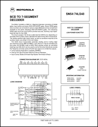 SN54LS48J datasheet: BCD to 7-segment decoder/driver SN54LS48J