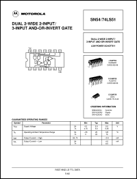 SN54LS51J datasheet: Dual 2-wide 2-input/3-input and-OR-invert gate SN54LS51J