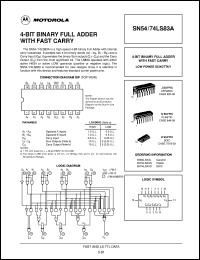 SN54LS83AJ datasheet: 4-bit binary full adder with fast carry SN54LS83AJ