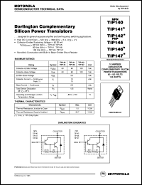 TIP146 datasheet: Darlington complementary silicon transistor TIP146