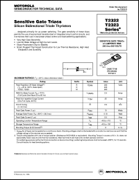 T2323M datasheet: Sensitive gate triac T2323M