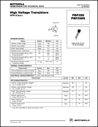 PBF259S datasheet: High voltage transistor PBF259S