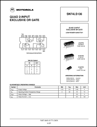 SN74LS136D datasheet: Quad 2-input exclusive OR gate SN74LS136D