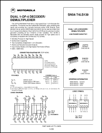 SN54LS139J datasheet: Dual 1-of-4 decoder/demultiplexer SN54LS139J