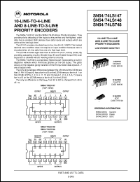 SN74LS147N datasheet: 10-line-to-4-line and 8-line-to-3-line priority encoder SN74LS147N