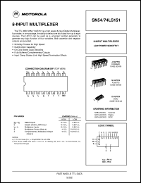 SN74LS151N datasheet: 8-input multiplexer SN74LS151N