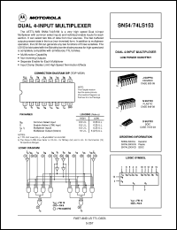 SN74LS153D datasheet: Dual 4-input multiplexer SN74LS153D