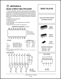 SN74LS158N datasheet: Quad 2-input multiplexer SN74LS158N