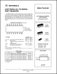 SN74LS165D datasheet: 8-bit parallel-to-serial shift register SN74LS165D