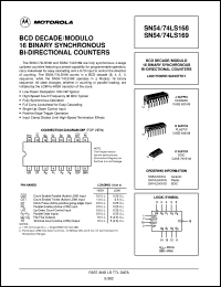 SN54LS168J datasheet: BCD decade/modulo 16 binary synchronous bi-directional counter SN54LS168J