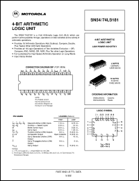 SN54LS181J datasheet: 4-bit arithmetic logic unit SN54LS181J