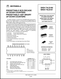 SN74LS190N datasheet: Presettable BCD/decade 4-bit binary up/down counter SN74LS190N