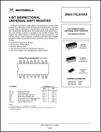 SN54LS194AJ datasheet: 4-bit bidirectional universal shift register SN54LS194AJ