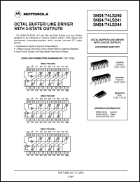 SN54LS244J datasheet: Octal buffer/line driver with 3-state outputs SN54LS244J