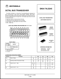 SN74LS245DW datasheet: Octal bus transceiver SN74LS245DW