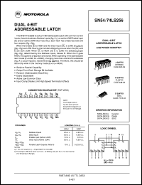 SN74LS256N datasheet: Dual 4-input addressable latch SN74LS256N