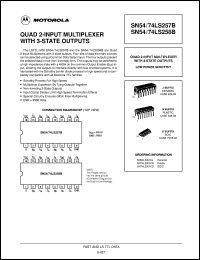 SN54LS257BJ datasheet: Quad 2-input multiplexer with 3-state outputs SN54LS257BJ