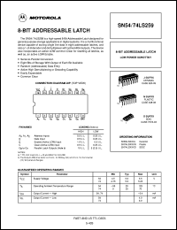 SN54LS259J datasheet: 8-bit addressable latch SN54LS259J