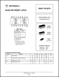 SN74LS279N datasheet: Quad set-reset latch SN74LS279N