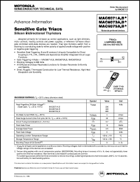 MAC6075B datasheet: Sensitive gate triac MAC6075B