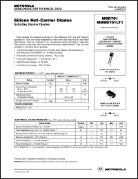 MBD701LT1 datasheet: Silicon hot-carrier diode MBD701LT1