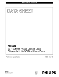 PCK857 datasheet: 66150MHz Phase Locked Loop Differential 1:10 SDRAM Clock Driver PCK857