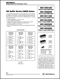 MC14012UBCP datasheet: Dual 4-input NAND gate MC14012UBCP