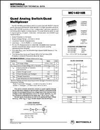 MC14016BD datasheet: Quad analog switch/quad multiplexer MC14016BD