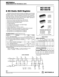 MC14021BCL datasheet: 8-bit static shift register MC14021BCL