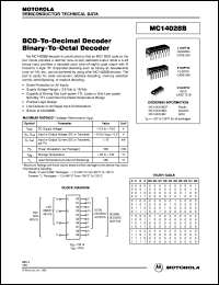 MC14028BCP datasheet: Binary-to-octal decoder MC14028BCP