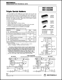 MC14032BCL datasheet: Triple serial adder MC14032BCL