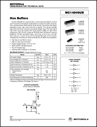 MC14050UBD datasheet: Hex buffer MC14050UBD