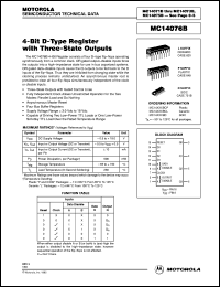 MC14076BD datasheet: 4-bit D-type register with three-state output MC14076BD