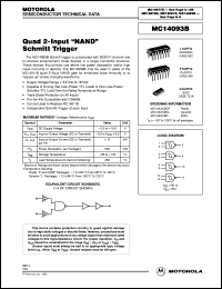 MC14093BCL datasheet: Quad 2-intput NAND schmitt trigger MC14093BCL