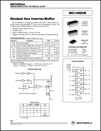 MC14502BCP datasheet: Strobed hex inverter/buffer MC14502BCP