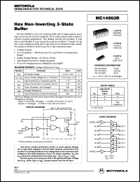 MC14503BD datasheet: Hex non-inverting 3-state buffer MC14503BD