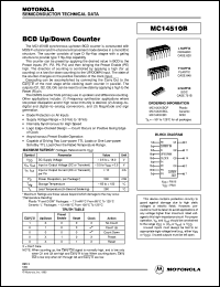 MC14510BCL datasheet: BCD up/down counter MC14510BCL