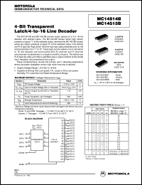 MC14514BCP datasheet: 4-bit transparent latch/4-to-16 line decoder MC14514BCP