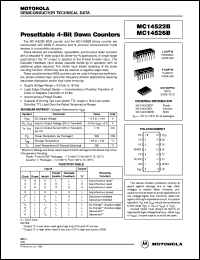 MC14522BCP datasheet: Presettable 4-bit down counter MC14522BCP