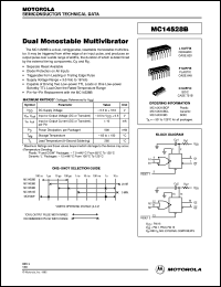MC14528BCP datasheet: Dual monostable multivibrator MC14528BCP