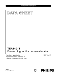 TEA1401T/N1 datasheet: Power plug for the universal mains TEA1401T/N1